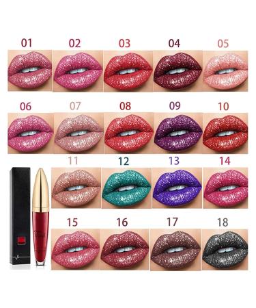 18 Colors Diamond Glossy Lipstick - Waterproof Matte & Shimmer Lip Gloss | Durable Diamond Glaze for Lively Beauty Makeup - Buy Online on GoSupps.com