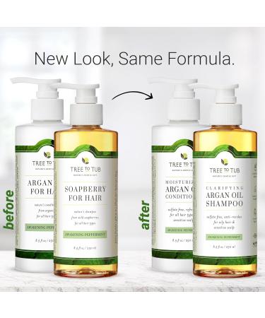 Tree To Tub Sulfate Free Shampoo & Conditioner Set for Oily Hair, Frizz & Sensitive Scalp - Hydrating Argan Oil, Organic Coconut Oil, All Natural Peppermint - Women & Men - Buy Online on GoSupps.com