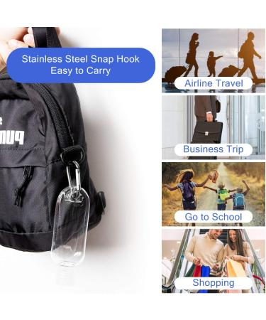 5 Pcs 50ml Refillable Travel Bottles Portable with Hook Portable Hand Sanitizer Containers with Carabiner Plastic Clear Bottles for Outdoor Travel Business Trip(Hook Color Random) Transparent-5pcs - Buy Online on GoSupps.com