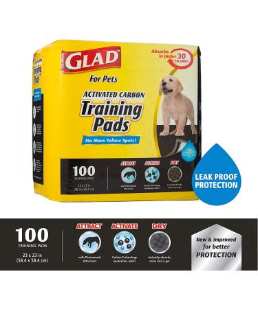 Glad for Pets Black Charcoal Puppy Pads - 100 Count - Absorbent & Odor-Neutralizing Dog Training Pads - Buy Online on GoSupps.com