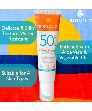 Biosolis Organic Sun Cream Face SPF 50+ - 50 ml (1 Pack) | Safe & Natural Sun Protection - Buy Online on GoSupps.com