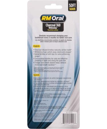 RM Charcoal Whitening Soft Brushes 4ct + 80 Count Floss Picks - Oral Care Set - Buy Online on GoSupps.com