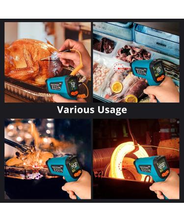 Buy Tilswall Infrared Thermometer -50 C to 800 C | Digital Laser Temperature Meter for Cooking & BBQ | LCD Display & High/Low Temp Alarm | International Shipping Available - Buy Online on GoSupps.com