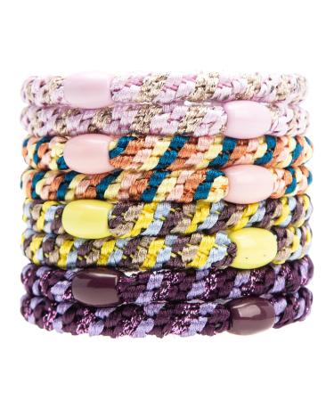 GYGYL 8Pcs Mixed Color Hair Ties for Women Girls Elastics Hair Bands Ponytail Holders for Thick Hair No Damage No Crease Hair Elastics(Style 18) Mixed color Style18