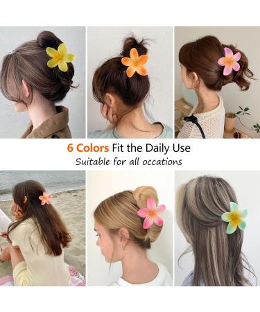 6 Pack Large Hawaiian Flower Hair Claw Clips for Women - Strong Hold Hair Accessories for Thin Thick Curly Hair - 90's Style Jaw Clip - Buy Online on GoSupps.com