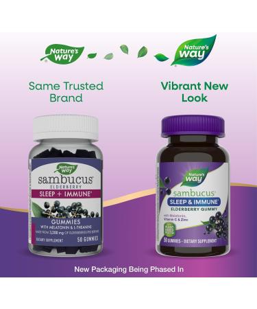 Nature's Way Sambucus Sleep + Immune Gummies with Melatonin & L-Theanine - 50 Count - Buy Online on GoSupps.com