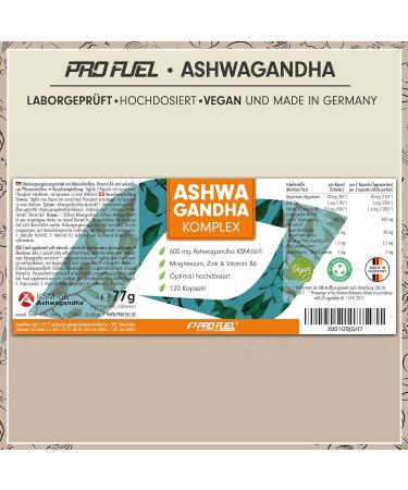 Ashwagandha Capsules 600mg - High Dose 360x KSM-66 with Magnesium Zinc & Vitamin B6 - 100% Vegan Lab-Tested No Additives - 3x120 Capsules - Buy Online on GoSupps.com