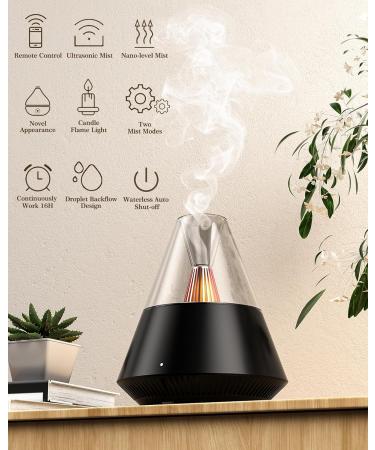 JIAWEN 150ML Ultrasonic Cool Mist Essential Oil Diffuser - Air Fresh Aromatherapy Humidifier with LED Candle Light for Home & Office in Black - Buy Online on GoSupps.com