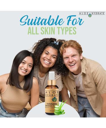 AloeHydrate Exfoliating Hydration Serum - Smoother Brighter & Clearer Skin. Gentle AHA Ceramide Zinc Hyaluronic acid Aloe & Prebiotics for Healthy Glowing Skin - Buy Online on GoSupps.com