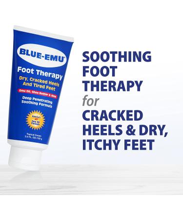 Blue-Emu Foot Therapy Cream with Emu Oil, Shea Butter & Aloe - 5.5 oz | Deep Penetrating & Soothing Formula - Buy Online on GoSupps.com