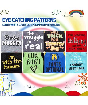 8-Piece Dog Shirts with Funny Letters | Summer Pet T-Shirt Set for Dogs and Cats | Breathable and Soft Dog Outfit | Cool Puppy Shirts | Classic Pattern - Medium - Buy Online on GoSupps.com