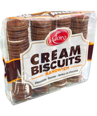 Chocolate Sandwich Cookies Bulk Snacks 720g Rich and Creamy Cream Biscuits | Premium Quality Grocery Food | Ideal School Snacks for Kids | Indulge in the Taste of Adoro Groceries - Buy Online on GoSupps.com