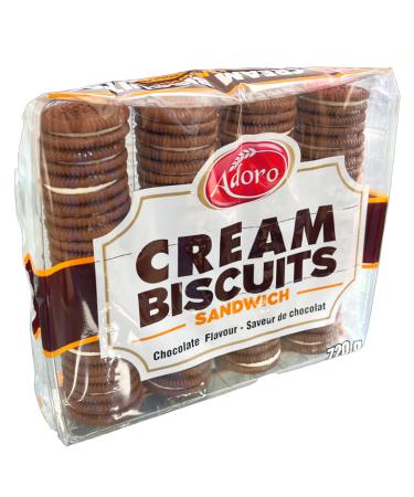 Chocolate Sandwich Cookies Bulk Snacks 720g Rich and Creamy Cream Biscuits | Premium Quality Grocery Food | Ideal School Snacks for Kids | Indulge in the Taste of Adoro Groceries