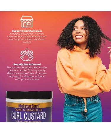 Gold Banner Beauty MOISTURCURL Curl Custard - 8oz | Define Curls Reduce Breakage & De-Frizz | Shine-Enhancing Formula for Twists & Wash & Go Styles | International Shipping Available - Buy Online on GoSupps.com