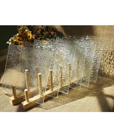 MaxGrain 6x6 Clear Textured Stained Glass Sheets - Variety Cathedral Glass Packs for Art Crafts (8 Sheets) - Buy Online on GoSupps.com