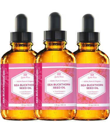 Leven Rose Sea Buckthorn Seed Oil 100% Pure Unrefined Cold Pressed - Anti Aging Acne Treatment for Hair, Skin, and Nails - 1 oz - Buy Online on GoSupps.com