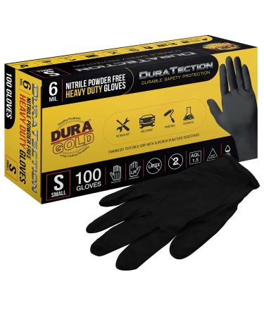 Dura-Gold HD Black Nitrile Disposable Gloves, Box of 100, Size X-Large, 6 Mil - Latex Free, Powder Free, Textured Grip 1 X-Large (Pcak of 100)
