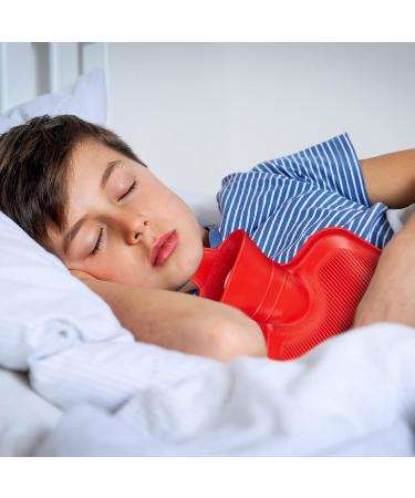 Buy Relaxdays 1 Litre Hot Water Bottle - Durable Safe Odourless Natural Rubber - Red Bed Bottle - Ideal for Comfort & Warmth - Buy Online on GoSupps.com