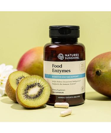 Nature's Sunshine Food Enzymes - Digestive Support with Prebiotics and Probiotics for Gut Health - Digestive Enzyme Supplement for Digestive Health and Relief from Occasional Indigestion - Buy Online on GoSupps.com