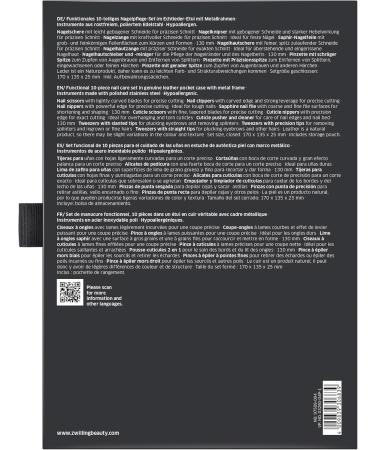 Premium 10-Part Twin Manicure Pedicure Set - Cowhide Kroko Edition | Complete Nail Care Kit with Double-Sided Glass Nail File - International Shipping - Buy Online on GoSupps.com