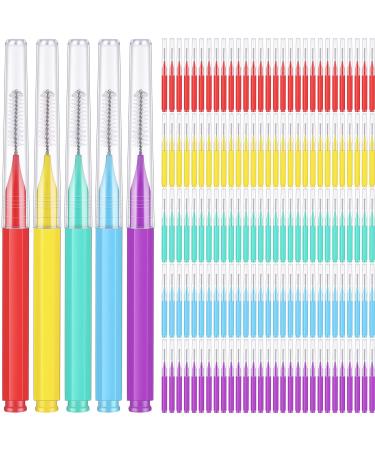 150 Pieces Interdental Brush Teeth Floss Tooth Cleaning Tool Toothpick Cleaner Dental Tooth Flossing Head Teeth Soft Dental Pick Refill Dental Flosser Oral Dental Hygiene Teeth Flossing (Vivid Color)