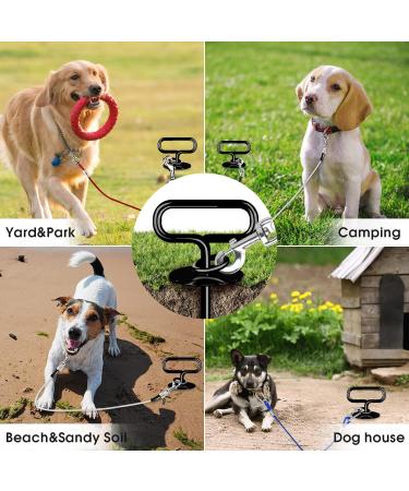 Ground Anchor Dog Dog Stake for Medium to Large Dogs up to 220 lbs Spiral Blade Dog Stake for Yard Beach Lawn Outdoor (Black) - Buy Online on GoSupps.com