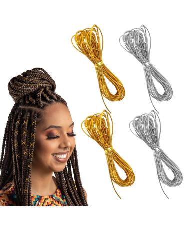 4 Pieces 5M Hair Strings for Braids Hair Accessory String  Hair Wrap String Dreadlock Braiding Rope Silver Gold Braiding Hair Deco Styling Hair Braiding String for Hair Braiding Twist Gift Hang Tags - Buy Online on GoSupps.com