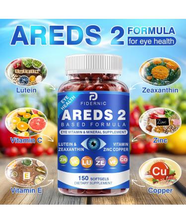 AREDS 2 Eye Vitamin & Mineral Supplement Lutein and Zeaxanthin Supplement, Vitamin C & E, Zinc & Copper for Blue Light Protection, Eye Health Support, Eyebright, Eye Doctor Trusted 150 Softgels 150 Count (Pack of 1) - Buy Online on GoSupps.com