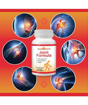 Neuro Health Joint Formula with Glucosamine Chondroitin and MSM 60 Capsules (1 Bottle) Turmeric/Joint Support Supplement for Bones Back Knees Hands/Used for Cartilage & Joint Support - Buy Online on GoSupps.com