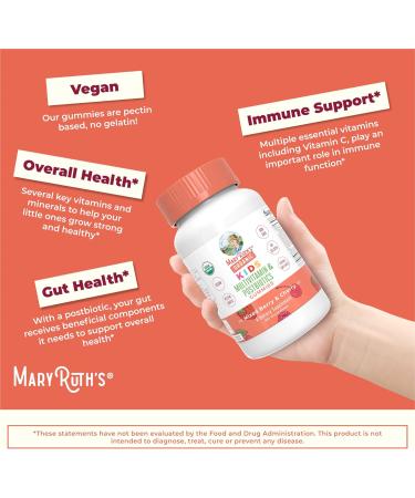 MaryRuths Organic Kids Multivitamin Gummies + Postbiotics | Ages 4+ | Lactobacillus Rhamnosus | Vegan | Non-GMO | 60 Count - Buy Online on GoSupps.com