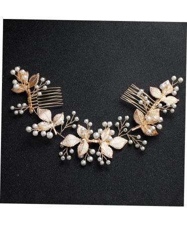 FRCOLOR 1pc Comb Bridesmaid Headwear Wedding Hairband Glitter Leaf Pearl Wedding Hairpin Hair Pin Floral Headpiece Wedding Hair Accessories Bride Hairstyles Manual Headband Alloy - Buy Online on GoSupps.com