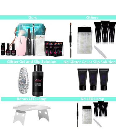 Astound Beauty Poly Nail Gel Kit - UV Lamp, Slip Solution & Glitter - All-in-One Manicure - Buy Online on GoSupps.com