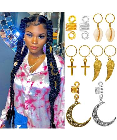 Handmade Wire Wrapped Crystal Loc Jewelry Set - 128 Pieces for Dreadlocks, Braids, and Twists | Butterfly Hair Rings, Charms, and Cuffs for Women, Men, and Girls - Buy Online on GoSupps.com