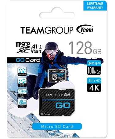 TEAMGROUP GO Card 128GB Micro SDXC UHS-I U3 V30 - High Speed Flash Memory Card for GoPro, Drone, Action Cameras - Nintendo-Switch Compatible - Ideal for Sports & 4K Shooting - Buy Online on GoSupps.com
