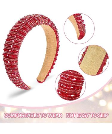 Syhood 5 Pieces Valentine's Day Rhinestone Padded Headband - Mixed Color | Wedding Hair Accessory with Crystal Beads and Glitter | Baroque Rhinestone Embellished Headpiece - Buy Online on GoSupps.com