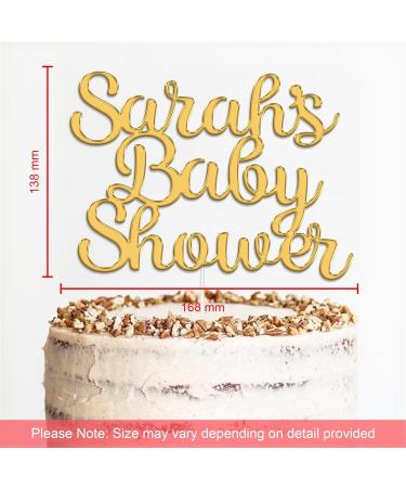 Personalised Baby Shower Cake Topper - Custom Name Decoration in Gold | KreateSquare - Buy Online on GoSupps.com