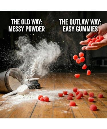 Outlaw Formulas Creatine Gummies 5g Sugar Free Creatine Monohydrate Sour Raspberry Lemonade 30 Servings Third Party Lab Tested Made in USA for Muscle Strength and Recovery - Buy Online on GoSupps.com