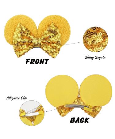 Qearl 6-Piece Sequin Mouse Ears Hair Clips - Alligator Clips Hair Bows for Toddlers Girls - Theme Park Party Accessories - Buy Online on GoSupps.com