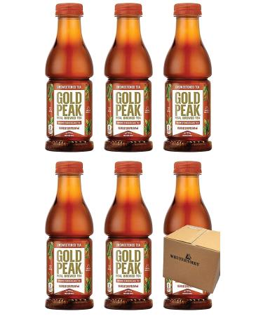 Gold Peak Unsweetened Black Tea Bottles, 18.5 fl oz, 6 Pack