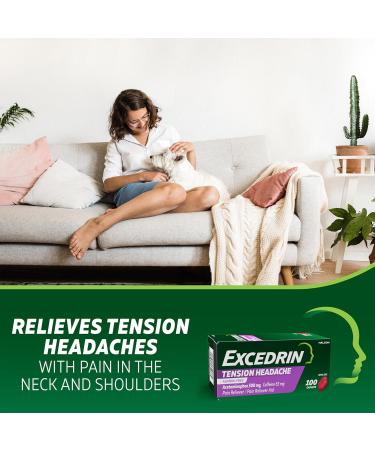 Excedrin Tension Headache Relief Caplets - 100 Count, Head, Neck, and Shoulder Pain Relief - Buy Online on GoSupps.com