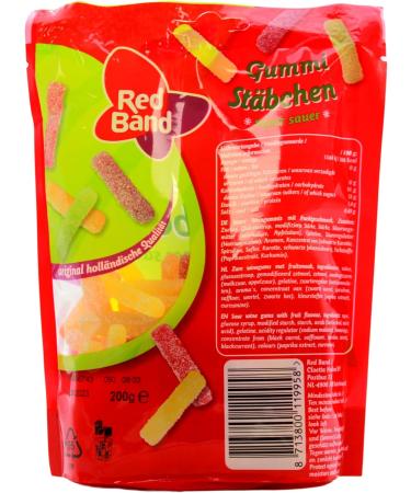  Red Band Red Band Super Sauer Rubber Sticks 11 x 200g Stand Up Bag Super Sauer Fruit Eraser Acid Sheath Cute Core Dutch Quality - Buy Online on GoSupps.com