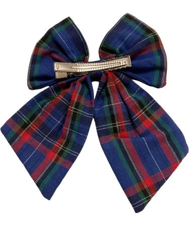 YUPs Blue Tartan Bow Knot Hair Clips - Handmade Plaid Fashion Accessories for Girls and Women - Buy Online on GoSupps.com