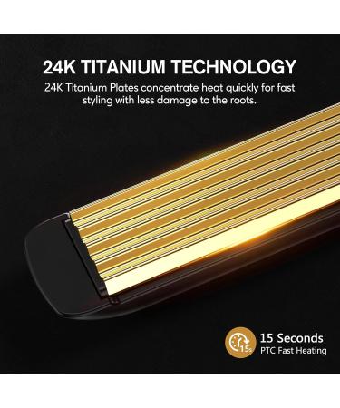Terviiix Professional 24K Titanium Hair Crimper for Texture & Volume - 1 Inch, Dual Voltage, Auto Off - Buy Online on GoSupps.com