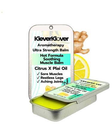 Joint & Muscle Slide-Top Tin Balm Soothing Comfort for Back Neck Hands and Feet After Workouts or Yoga Sore Muscle Rub Muscle Relief Balm 100% Natural with Plai Oil and Citrus