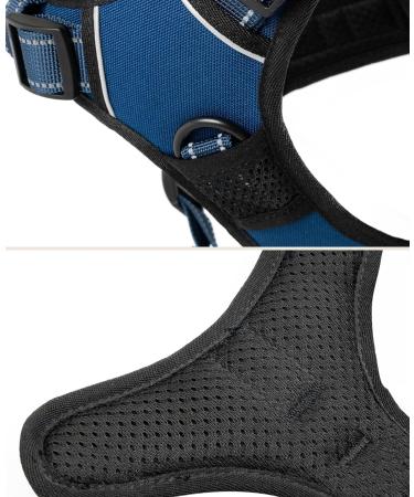 Buy Lionto Padded Anti-Pull Dog Harness - Reflective & Adjustable Safety Harness Size S Blue - International Shipping Available - Buy Online on GoSupps.com