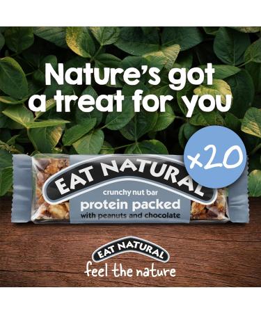 Eat Natural Protein Bars - Peanuts & Chocolate Nut Bar 20 x 45g - Gluten Free & Seriously Crunchy Snack Bars - 20 Count Pack - Buy Online on GoSupps.com