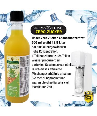 Zero Ananas Soda Concentrate | 500ml Bottle Makes 12.5L | Sugar-Free Low-Calorie Soft Drink for Water Bubblers | No Preservatives - Buy Online on GoSupps.com