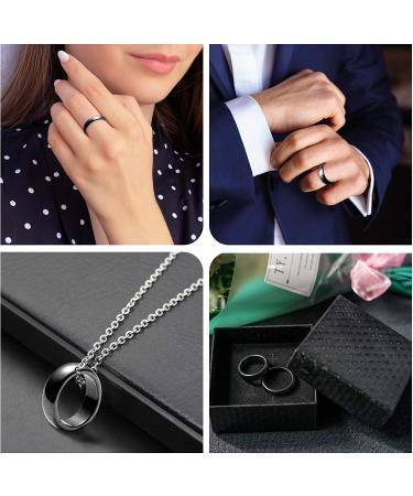 PANTIDE 10Pcs Hematite Magnetic Rings for Anxiety Balance - Unisex Root Chakra Stone Band Jewelry Accessories - 6mm/4mm Width - Black Anniversary & Birthday Gifts - Buy Online on GoSupps.com