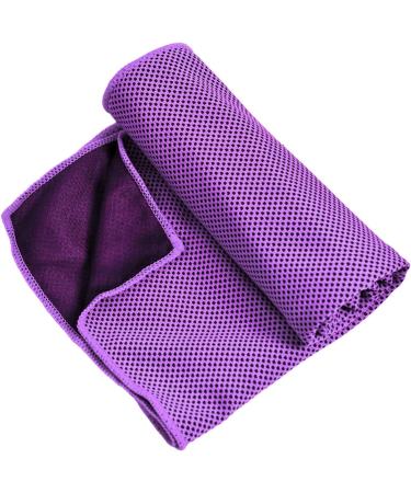 Cooling Towel Foldable Portable Absorb Sweat Microfiber Chilly Ice Towel for Sports Travel Yoga (Purple) - Buy Online on GoSupps.com