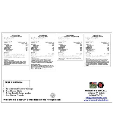 Wisconsin's Best Classic Man Snack Gift Basket - Summer Sausage, Cheddar, Pepper Jack Cheese, Pretzels & Mustard - Buy Online on GoSupps.com